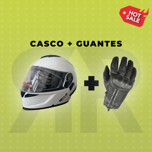 Casco + Guantes Tracker Negro
