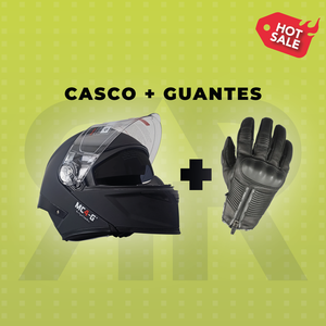 Casco + Guantes Tracker Negro